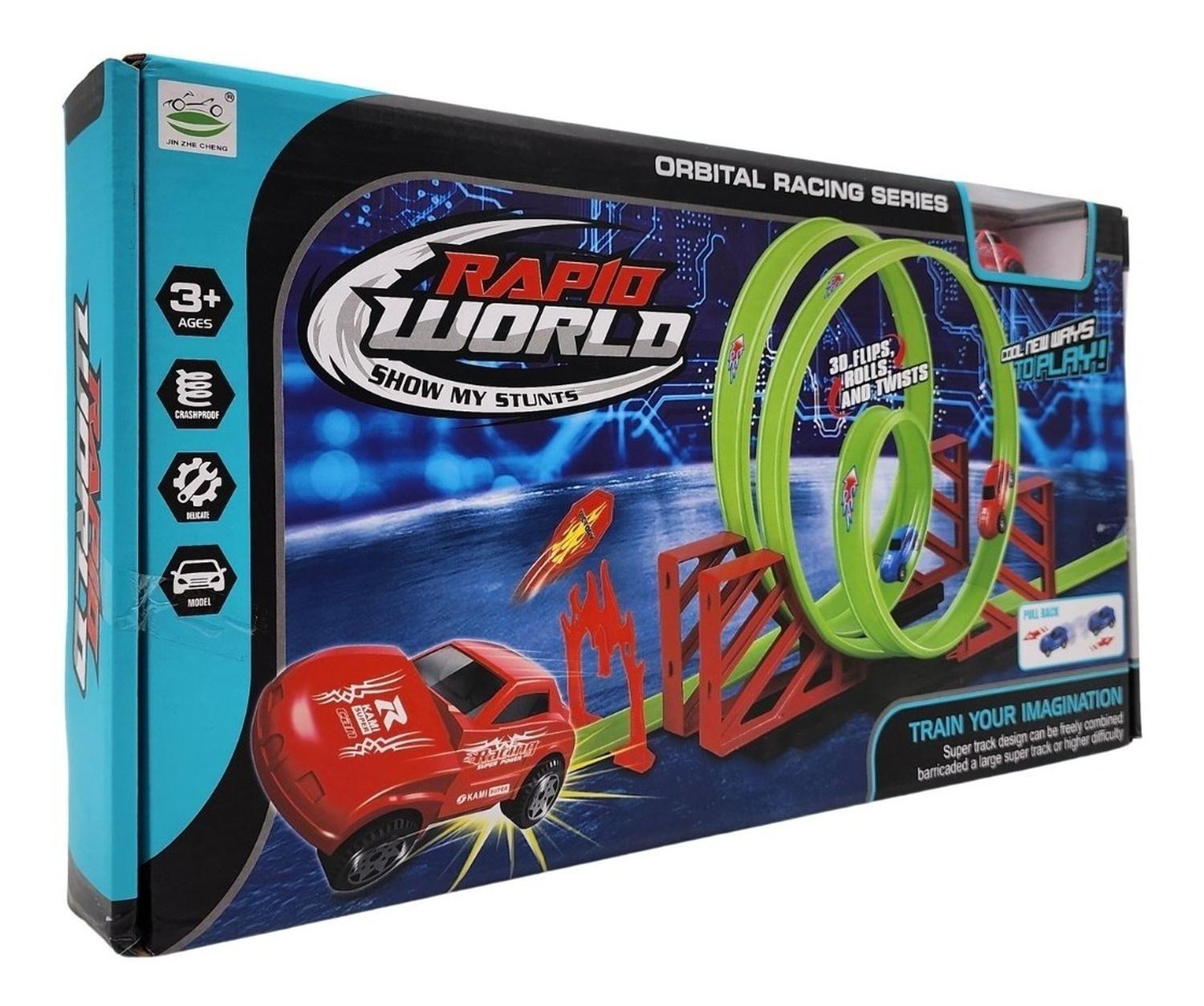 Pista De Carreras Rapid World Lanzamiento Autitos Auto Niños-1
