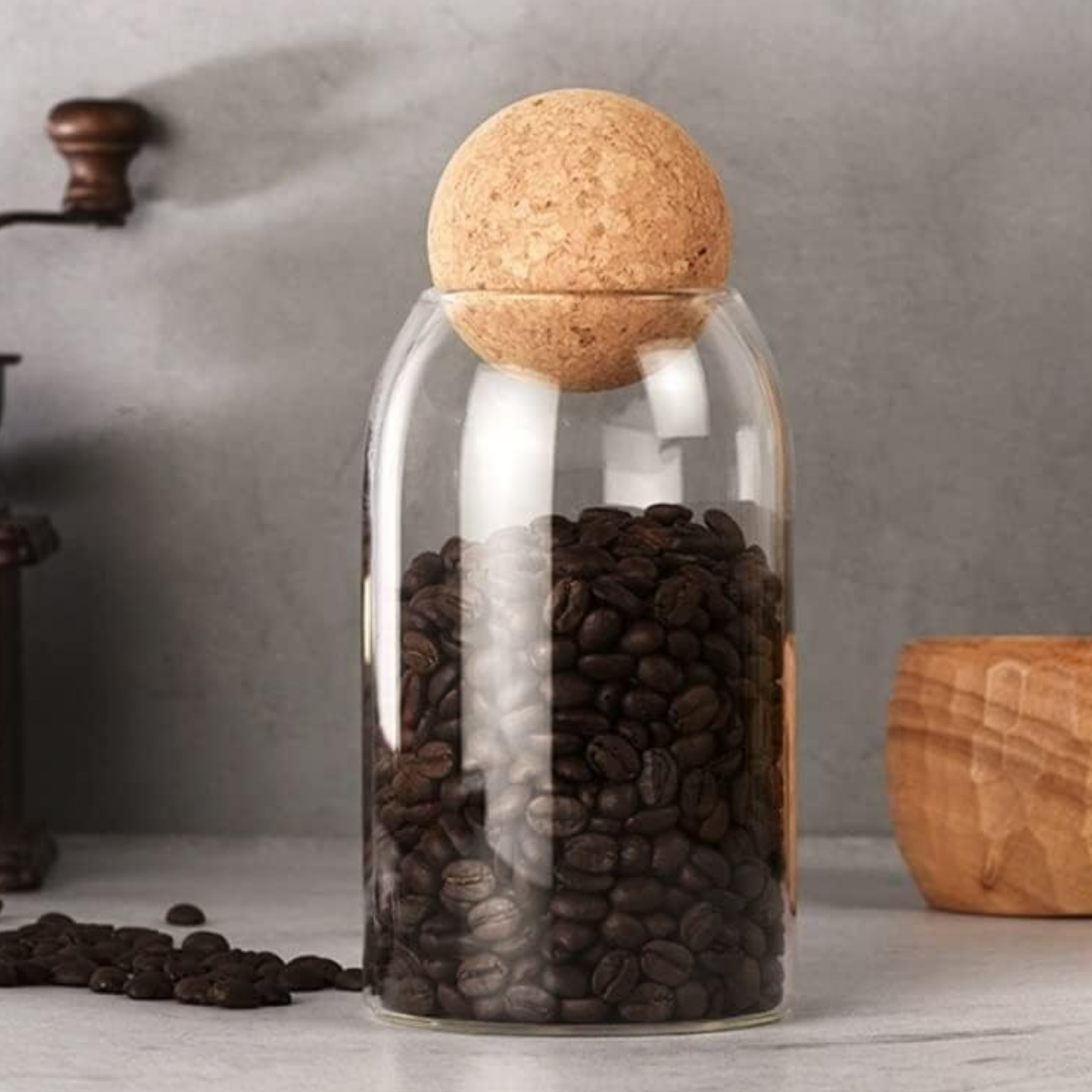 Botella Frasco Vidrio Transparente Tapa De Corcho L-3