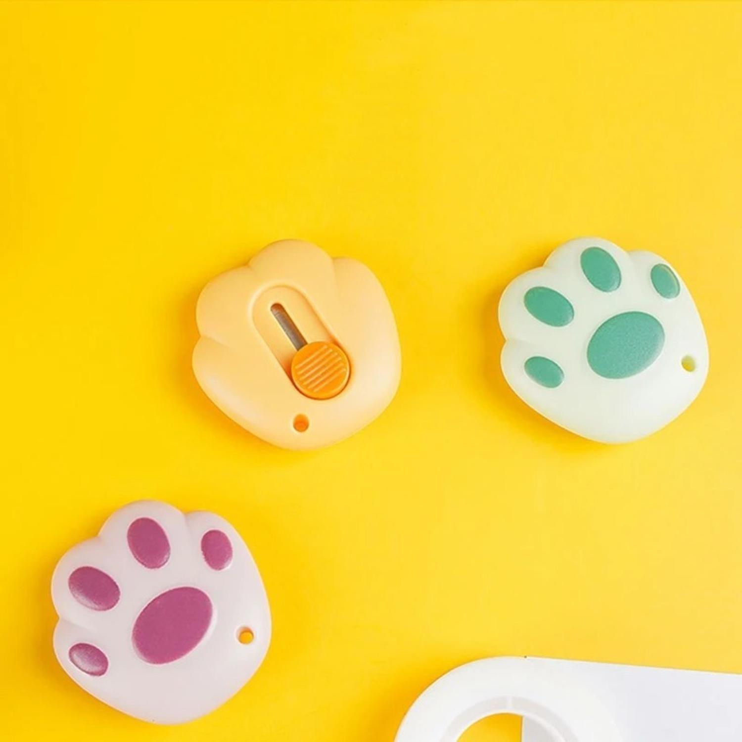 Set Docena Corta Carton Cutter Patita De Gato Kawaii Cute-4