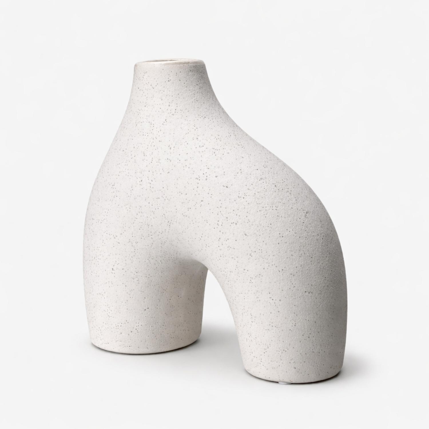 Florero Jarron Ceramica Blanco Decorativo Moderno Abstracto-2