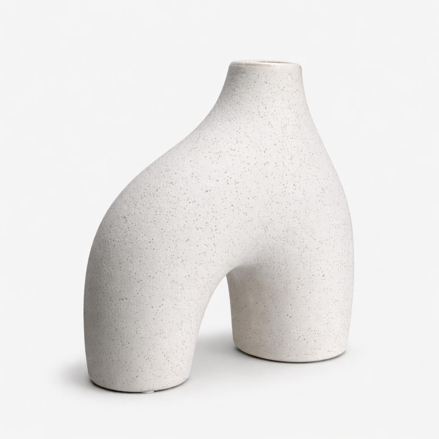 Florero Jarron Ceramica Blanco Decorativo Moderno Abstracto-3