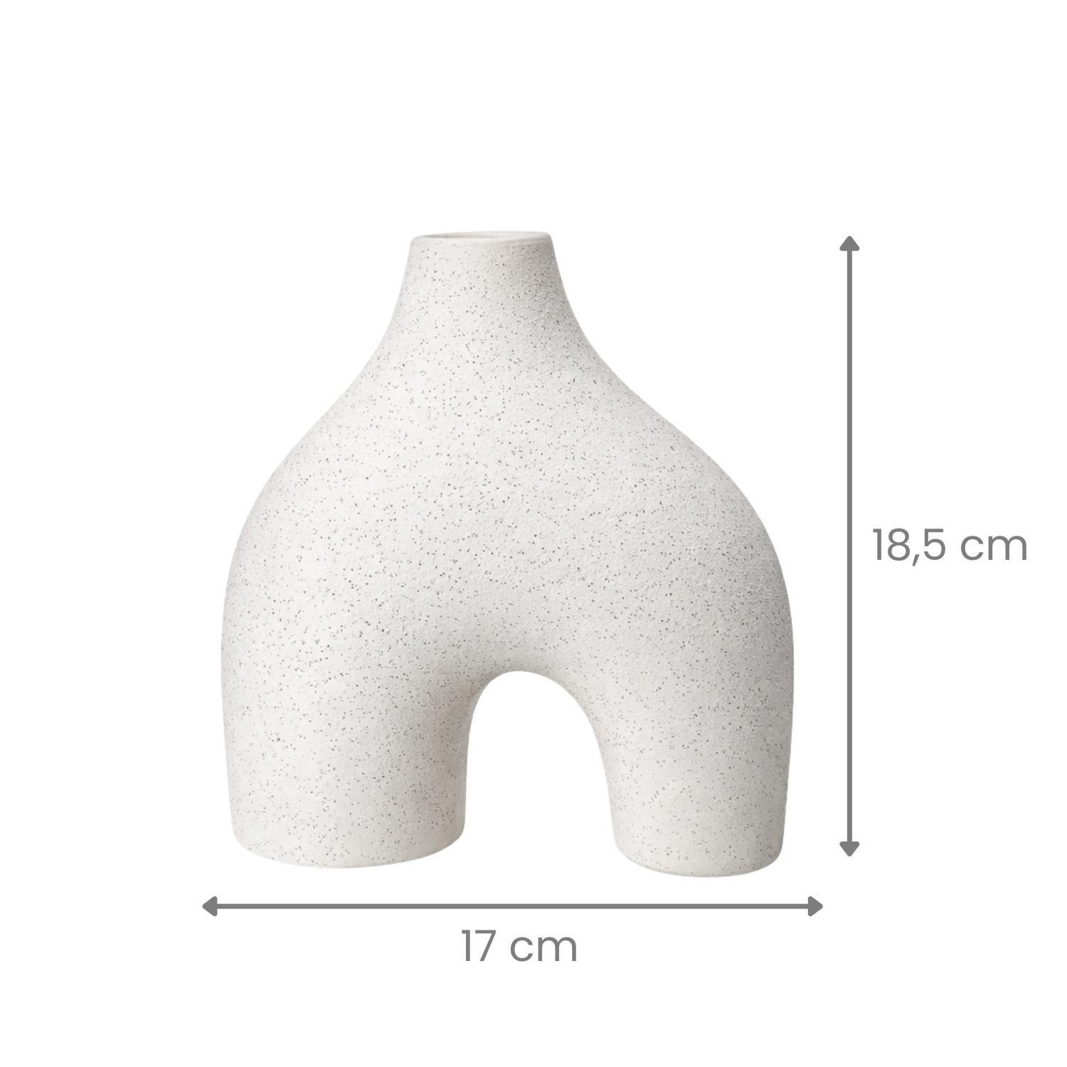 Florero Jarron Ceramica Blanco Decorativo Moderno Abstracto-4