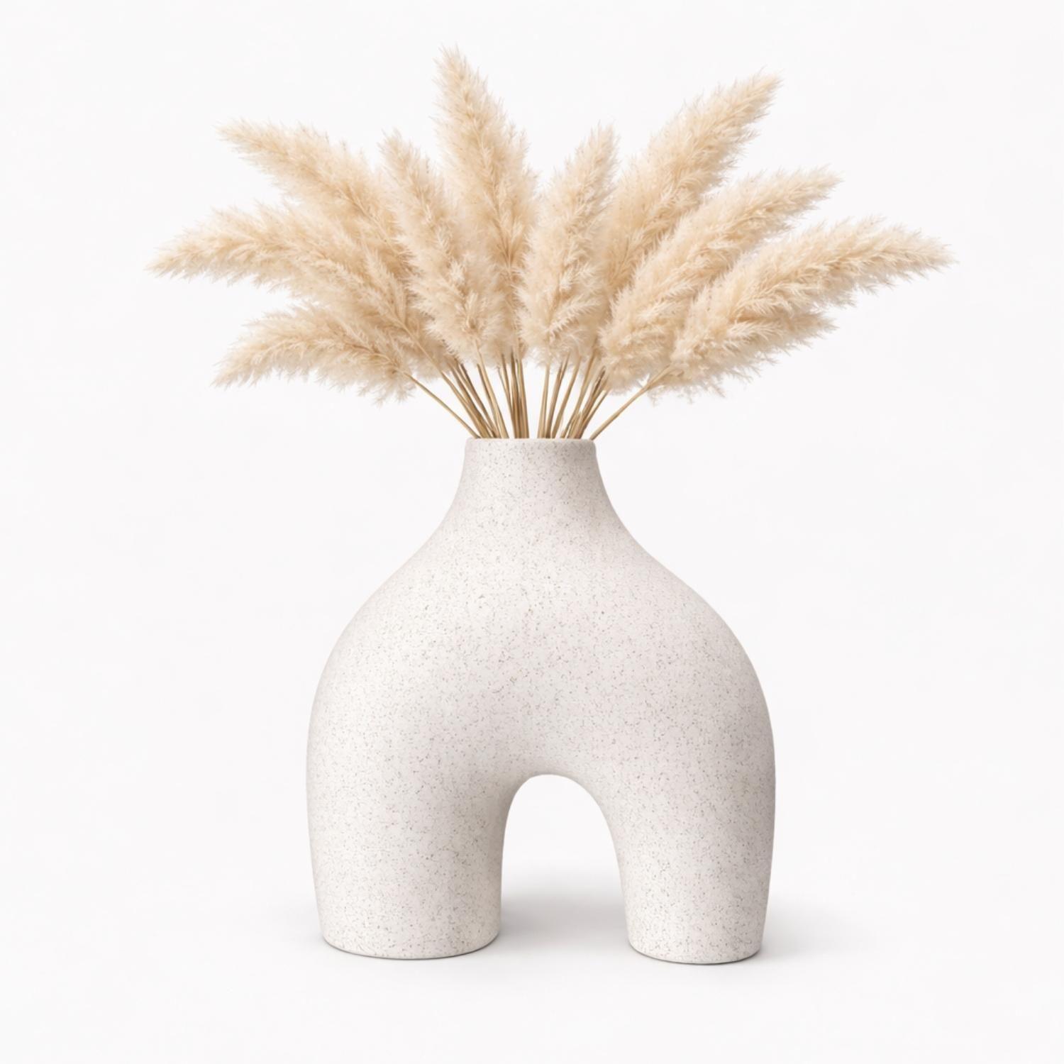 Florero Jarron Ceramica Blanco Decorativo Moderno Abstracto-5