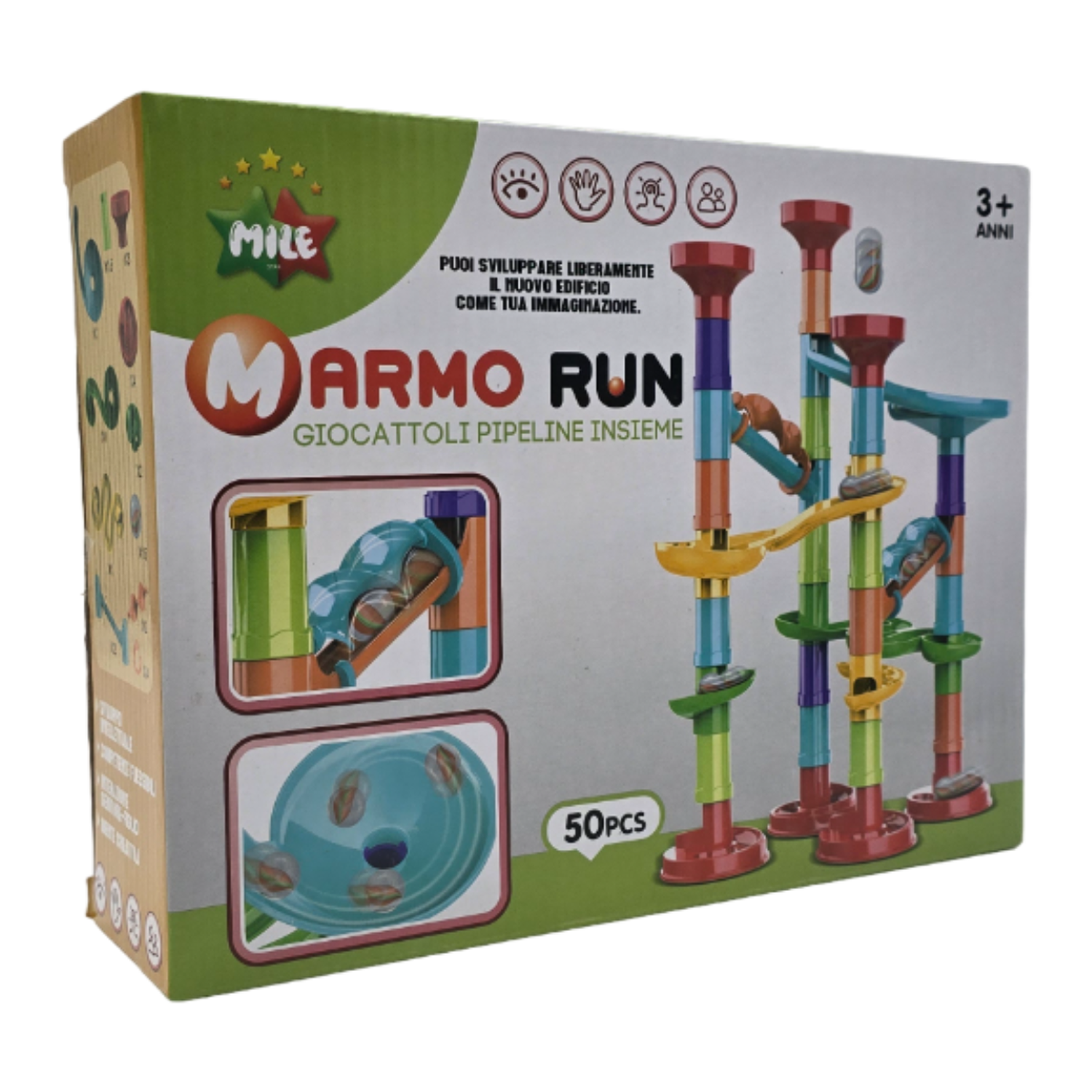 Circuito De Bolitas Completo Armable 50 Pieza Puzzle Tobogan-3