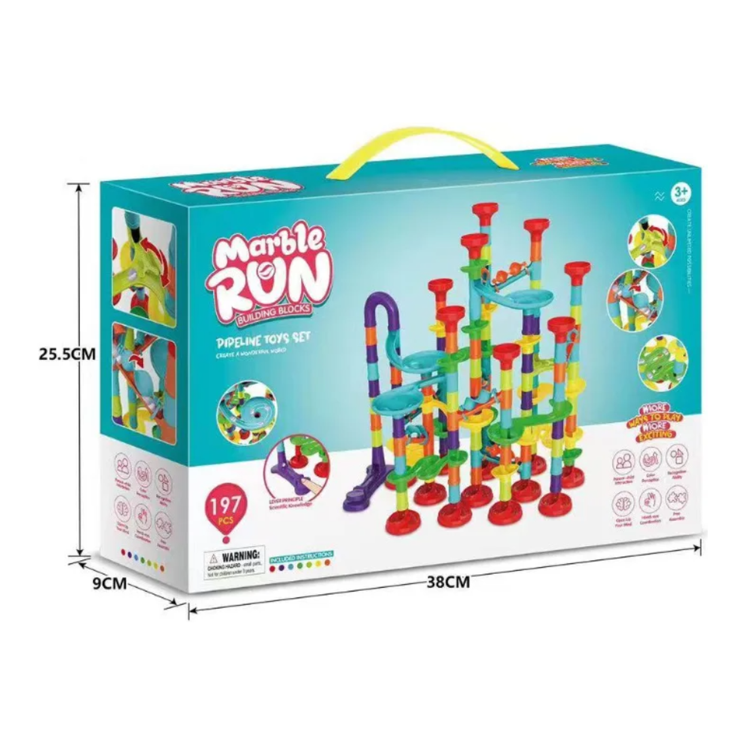 Pista De Bolitas 197 Piezas Bloques De Construccion Tobogan-7