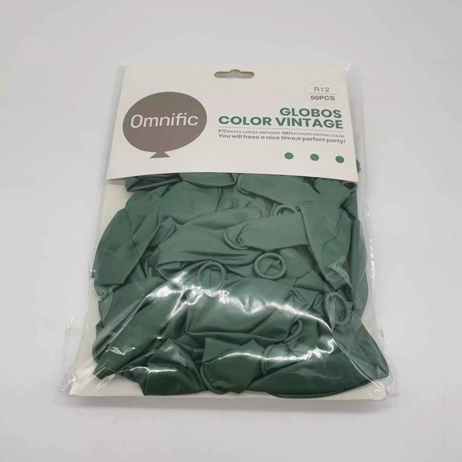Globos Color Sea Green Vintage 50 Unidades Tamaño R12-0
