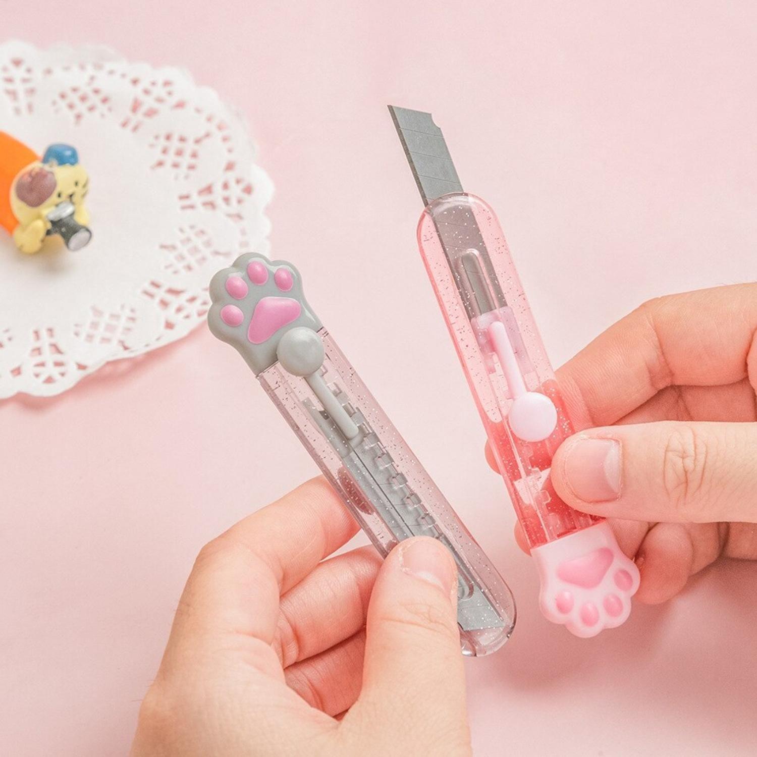 Corta Carton Cutter Gatito Kawaii Cute Patita De Gatito-4