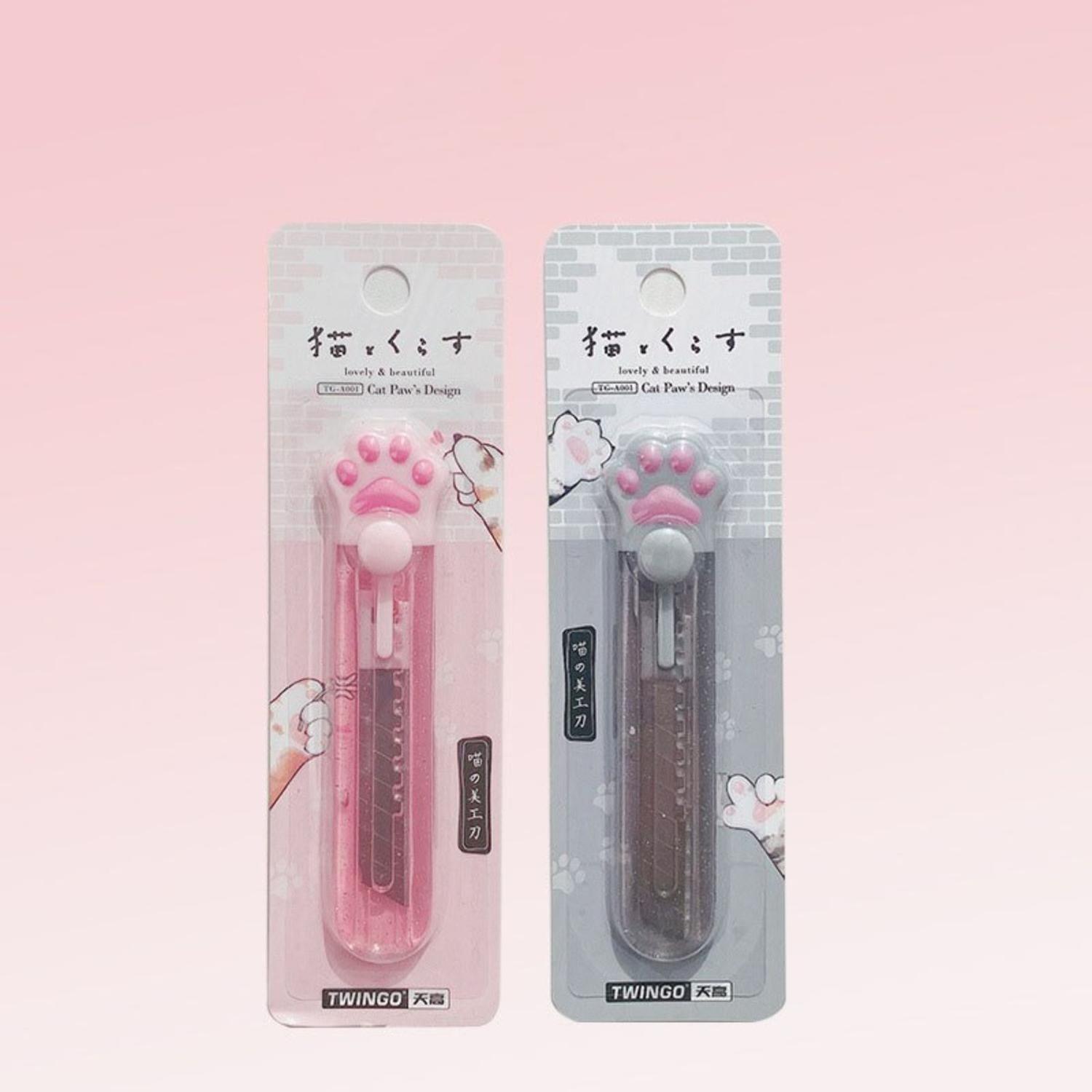 Corta Carton Cutter Gatito Kawaii Cute Patita De Gatito-5