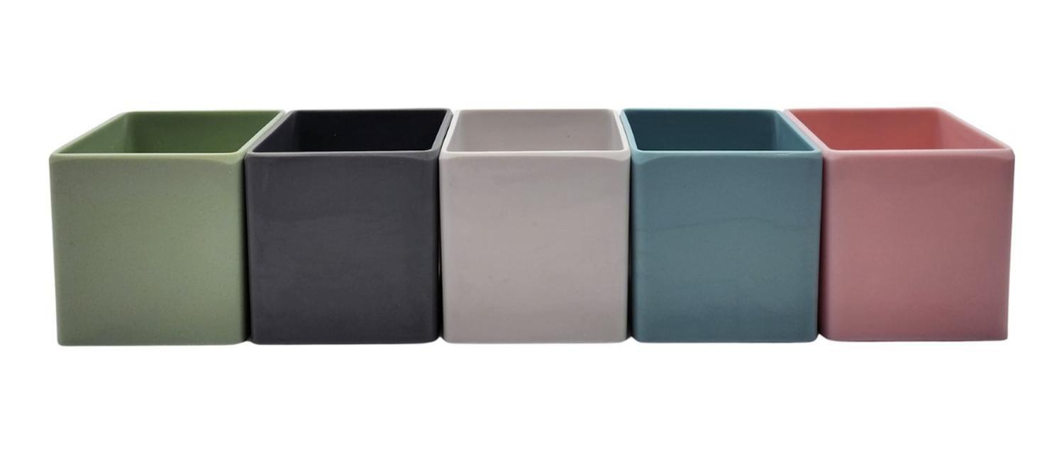 Set 3 Macetero Maceta De Plastico Cuadrado Pequeño 6 X 6 Cm-0