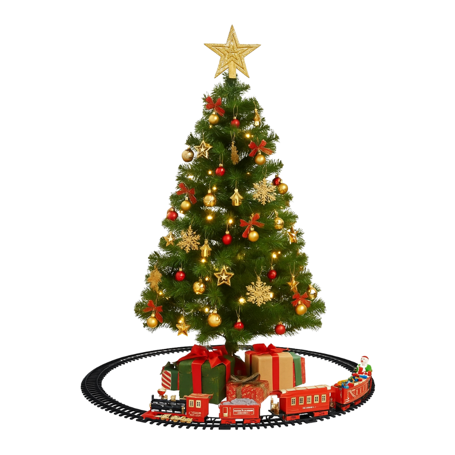 Tren Electrico Navideño Base de Arbol Decorativo Navidad-5