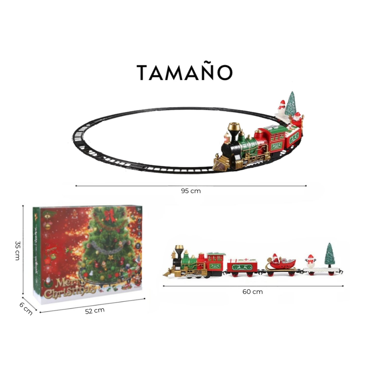 Tren Electrico Navideño Base de Arbol Decorativo Navidad-7