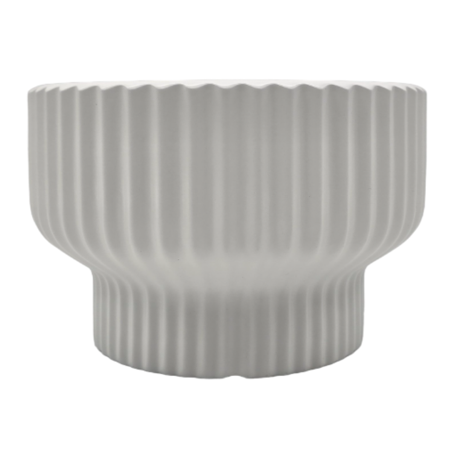 Maceteros Maceta De Ceramica Estilo Copon Blanco Mate M-0