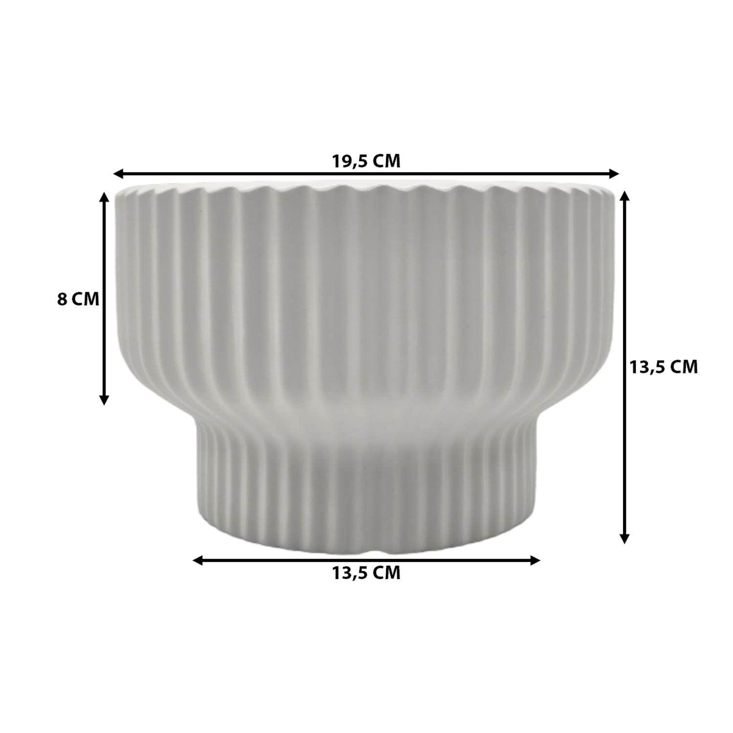 Maceteros Maceta De Ceramica Estilo Copon Blanco Mate M-9