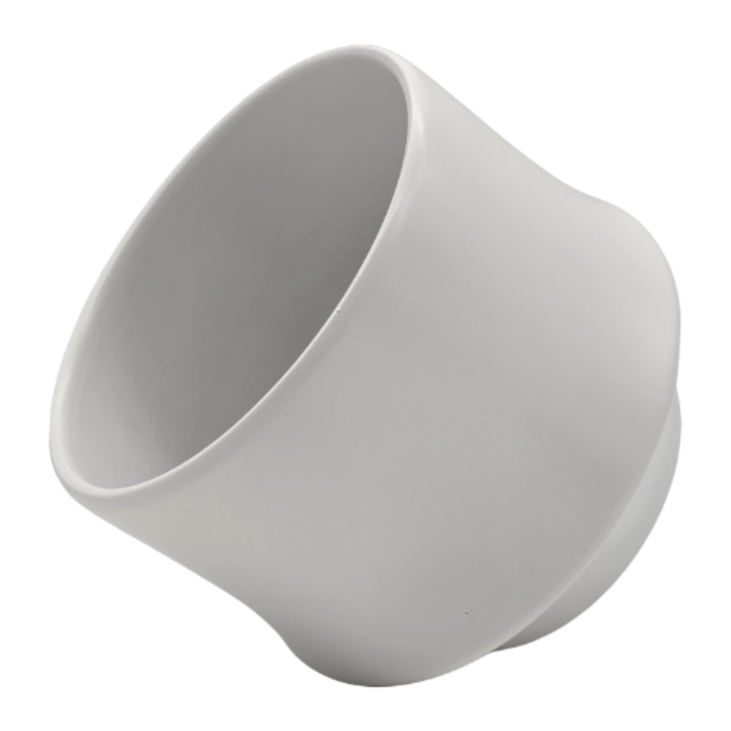 Macetero Maceta De Ceramica Elegante Blanco Liso Brillante L-5