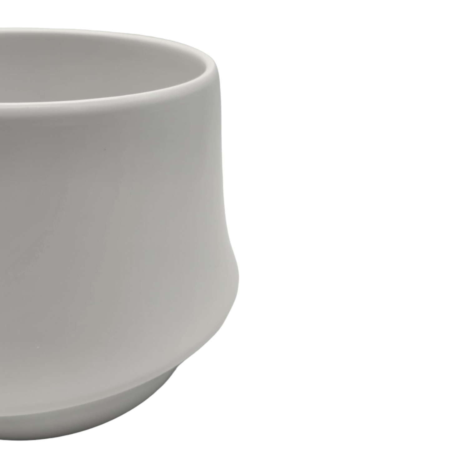 Macetero Maceta De Ceramica Elegante Blanco Liso Brillante L-6