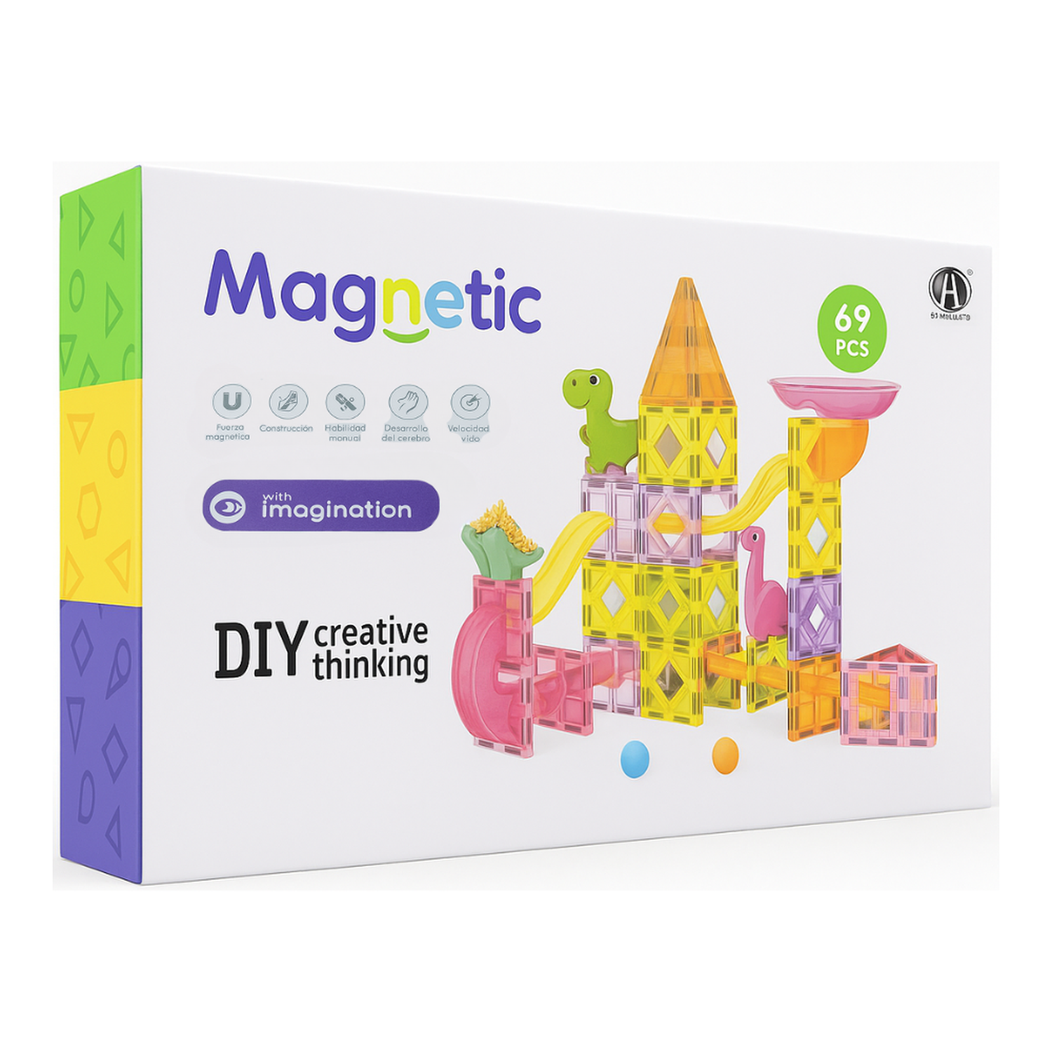 Juego Bloques Magneticos Construccion 69 Piezas Tobogan-5