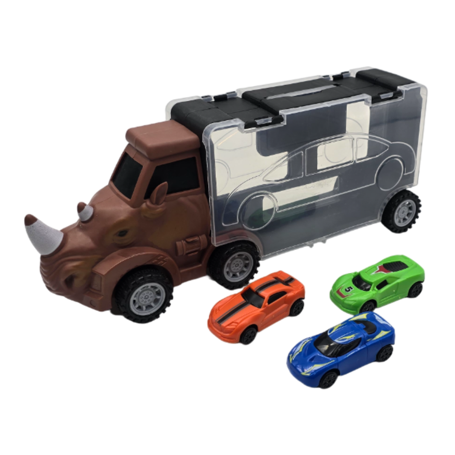 Camion De Carga Maletin Transportador Autitos Juego Animal-3