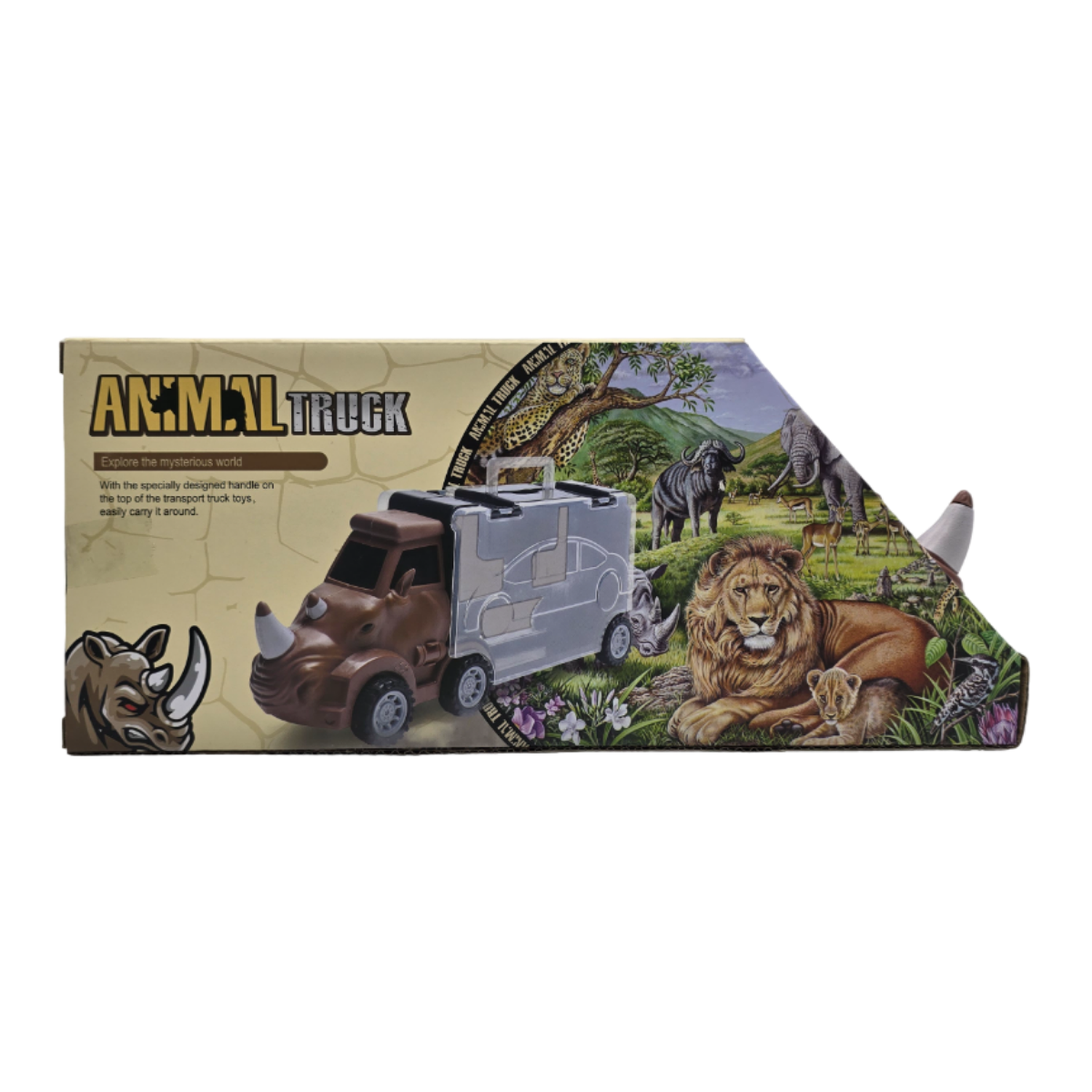 Camion De Carga Maletin Transportador Autitos Juego Animal-5