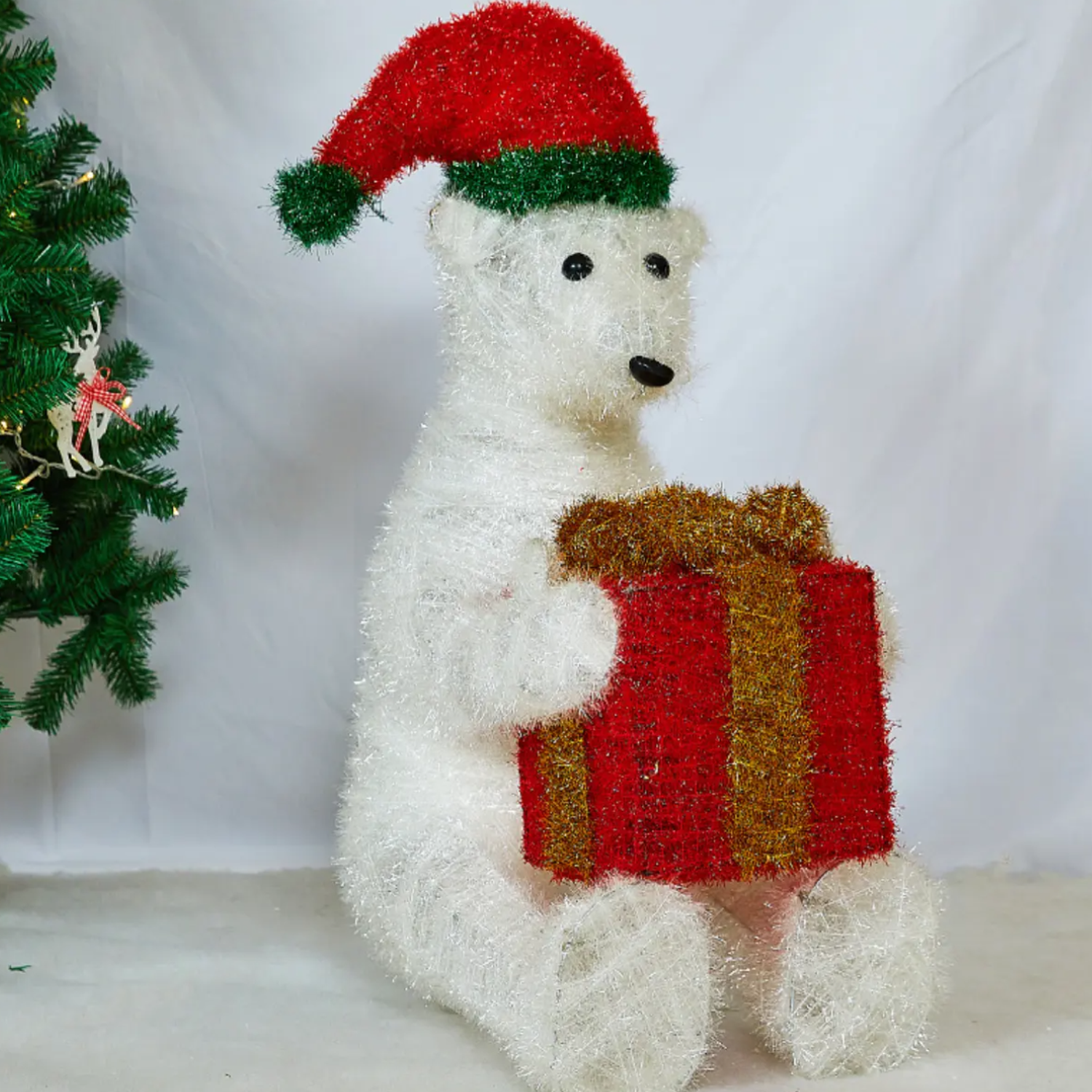 Oso Polar Navideño De Navidad 80 CM Luz Led Calida-1