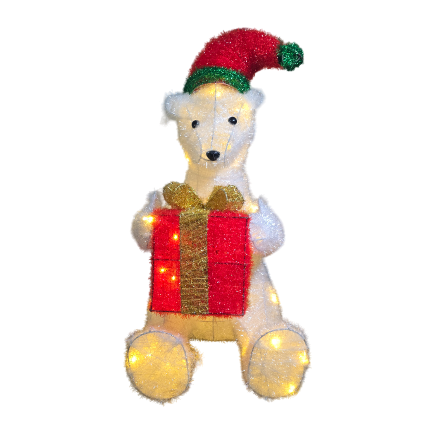 Oso Polar Navideño De Navidad 80 CM Luz Led Calida-2
