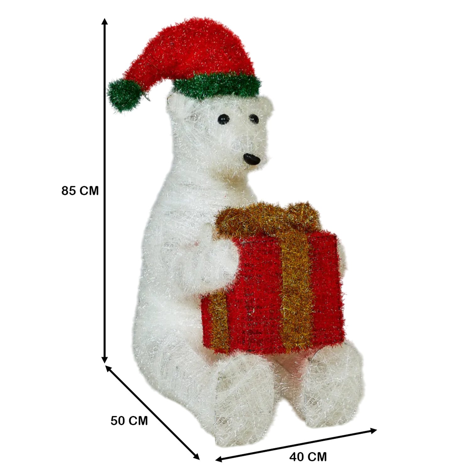 Oso Polar Navideño De Navidad 80 CM Luz Led Calida-4