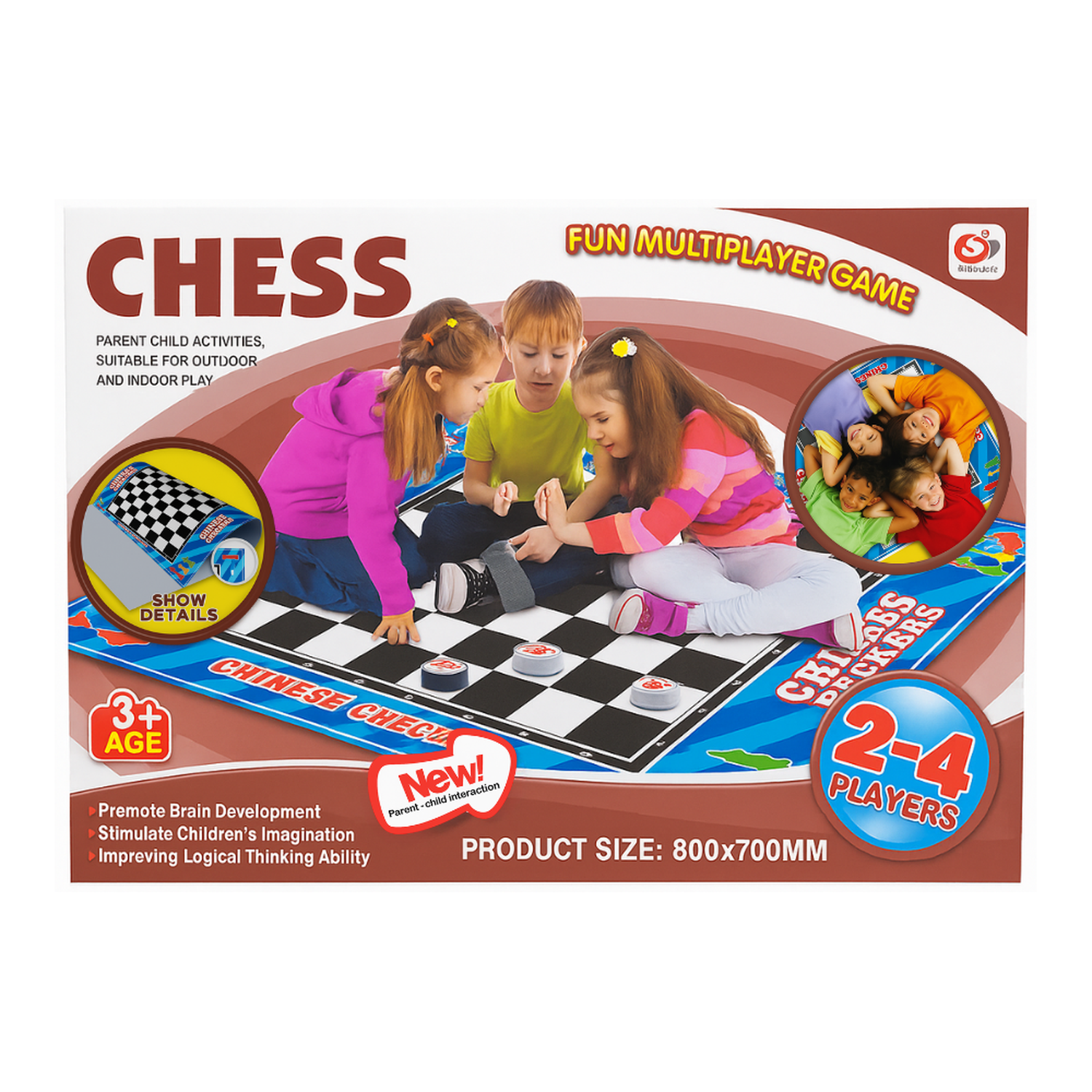 Juego Tablero Ajedrez Alfombra De Entretención Niños-5