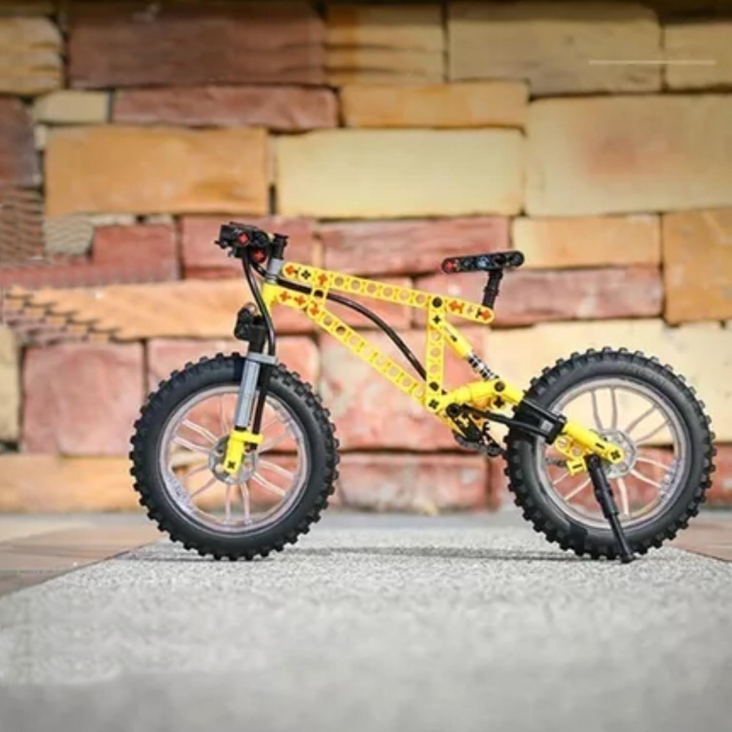Construye Bicicleta Amarilla Montañera Escala Armable-2