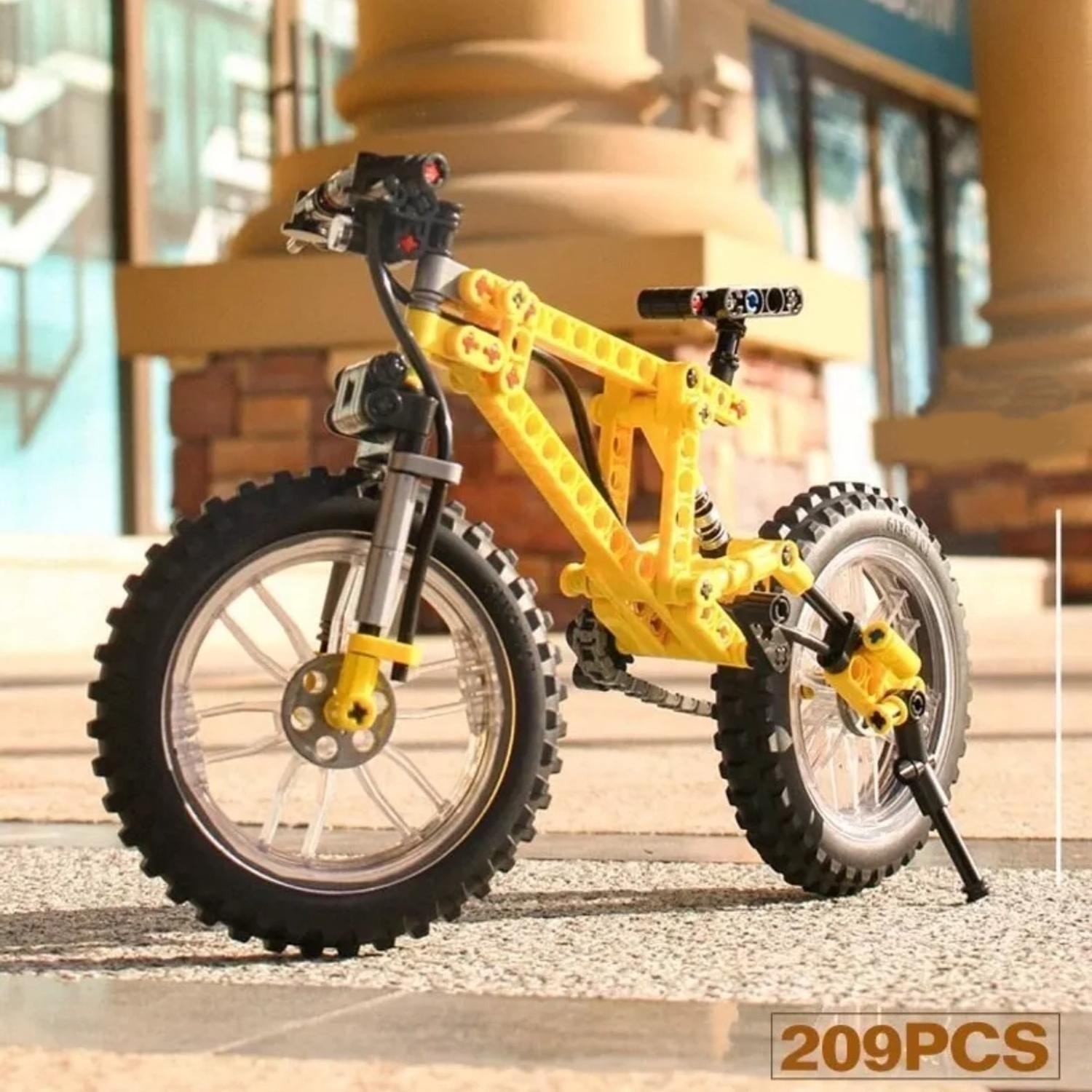 Construye Bicicleta Amarilla Montañera Escala Armable-4