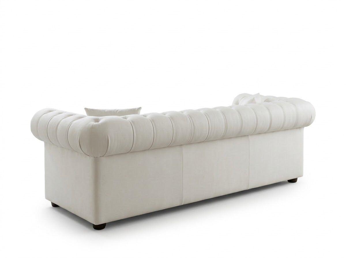 Sofá Chesterfield "Lumière" – Blanco Puro Minimalista-2