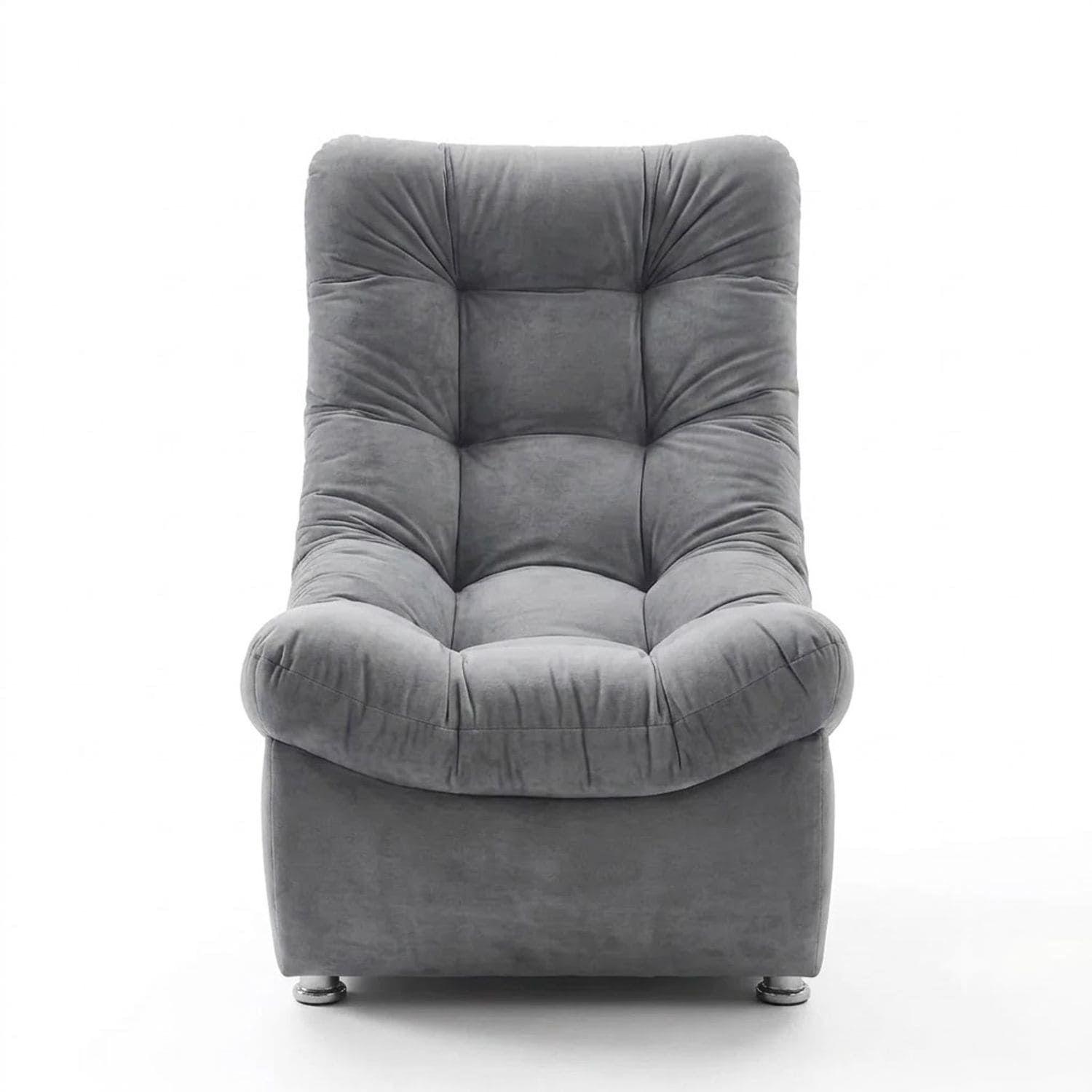 Sofa Curvo Descanso Gris Felpa-0