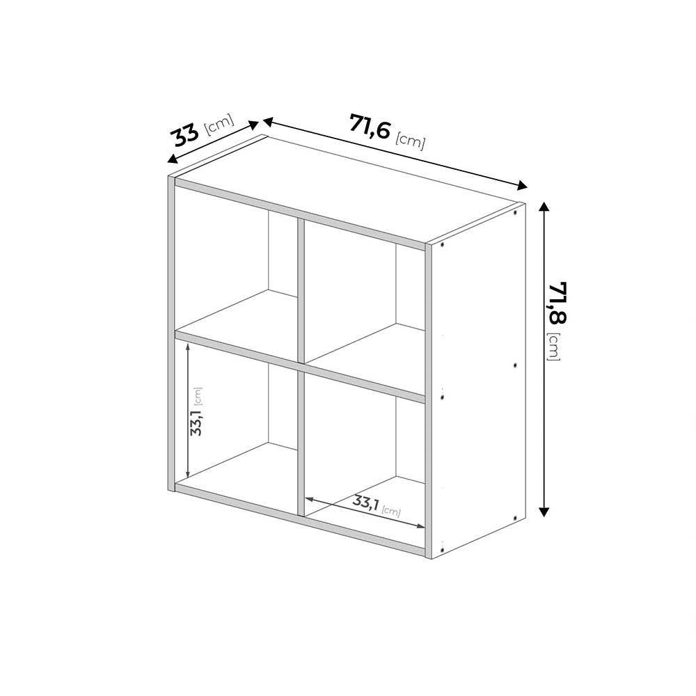 Estante Modular 2x2 Hyggesign 33 x 72 x 72cm. Color Blanco-6