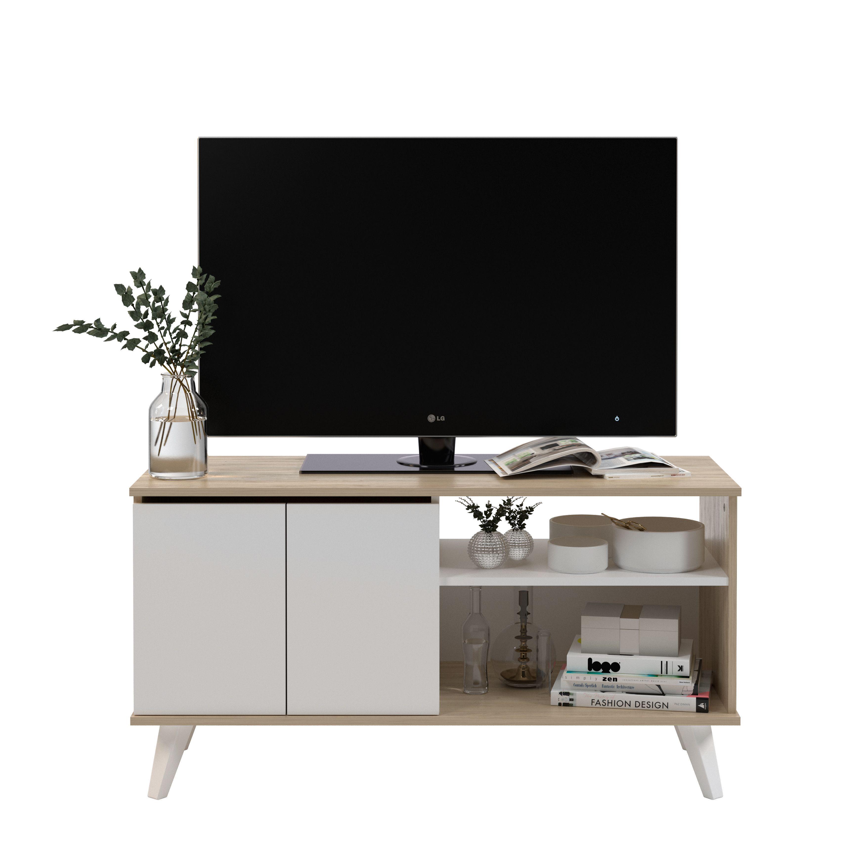 RACK - NARVIK BAJO - MADERA/BLANCO-0