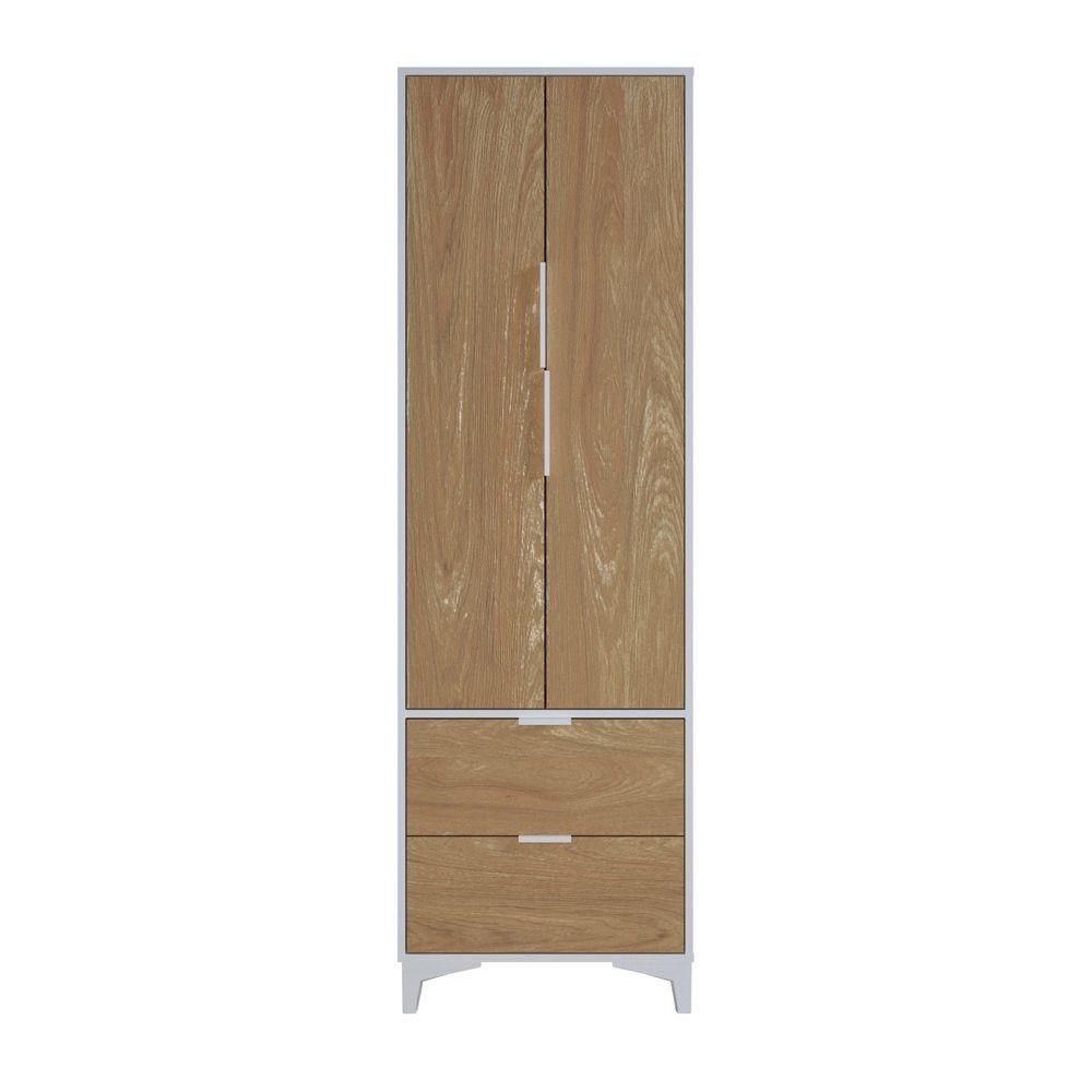 Closet Mood 2P2C Hyggesign 57x178x47cm. Color Blanco / Madera-1