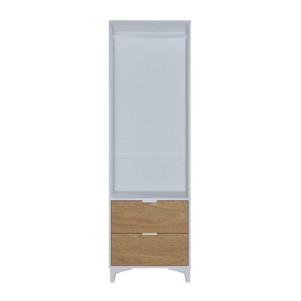 Closet Mood 2P2C Hyggesign 57x178x47cm. Color Blanco / Madera-3