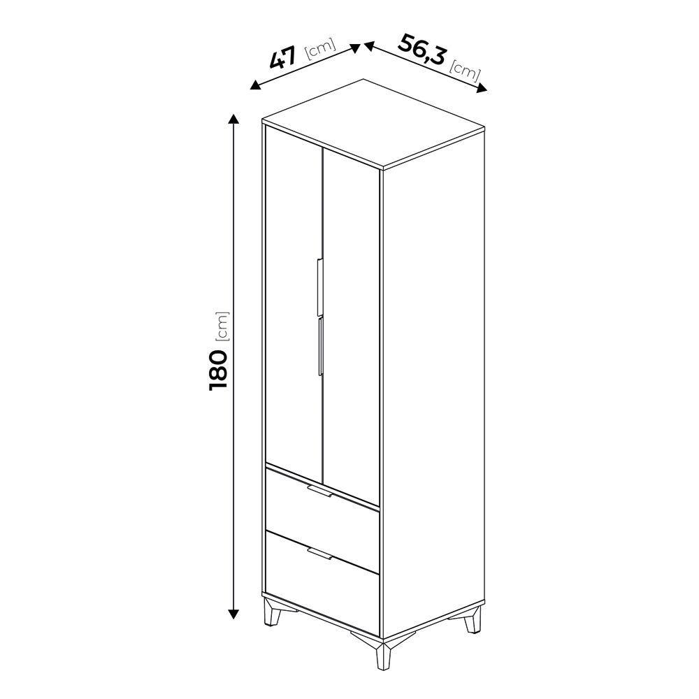 Closet Mood 2P2C Hyggesign 57x178x47cm. Color Blanco / Madera-4
