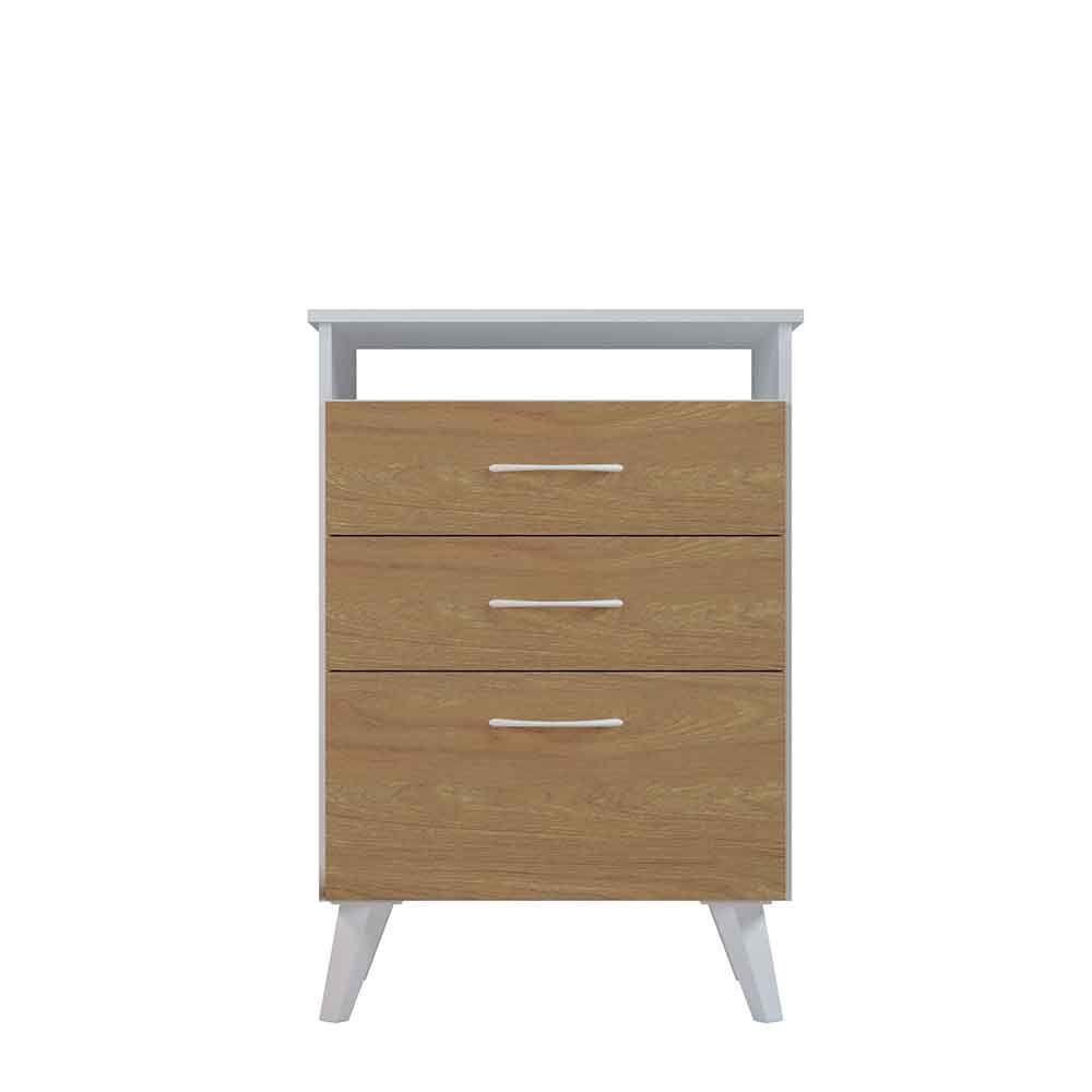 Cómoda Vertical 2C1Z Silcosil 58 x 85 x 41cm. Color Blanco / Madera-0