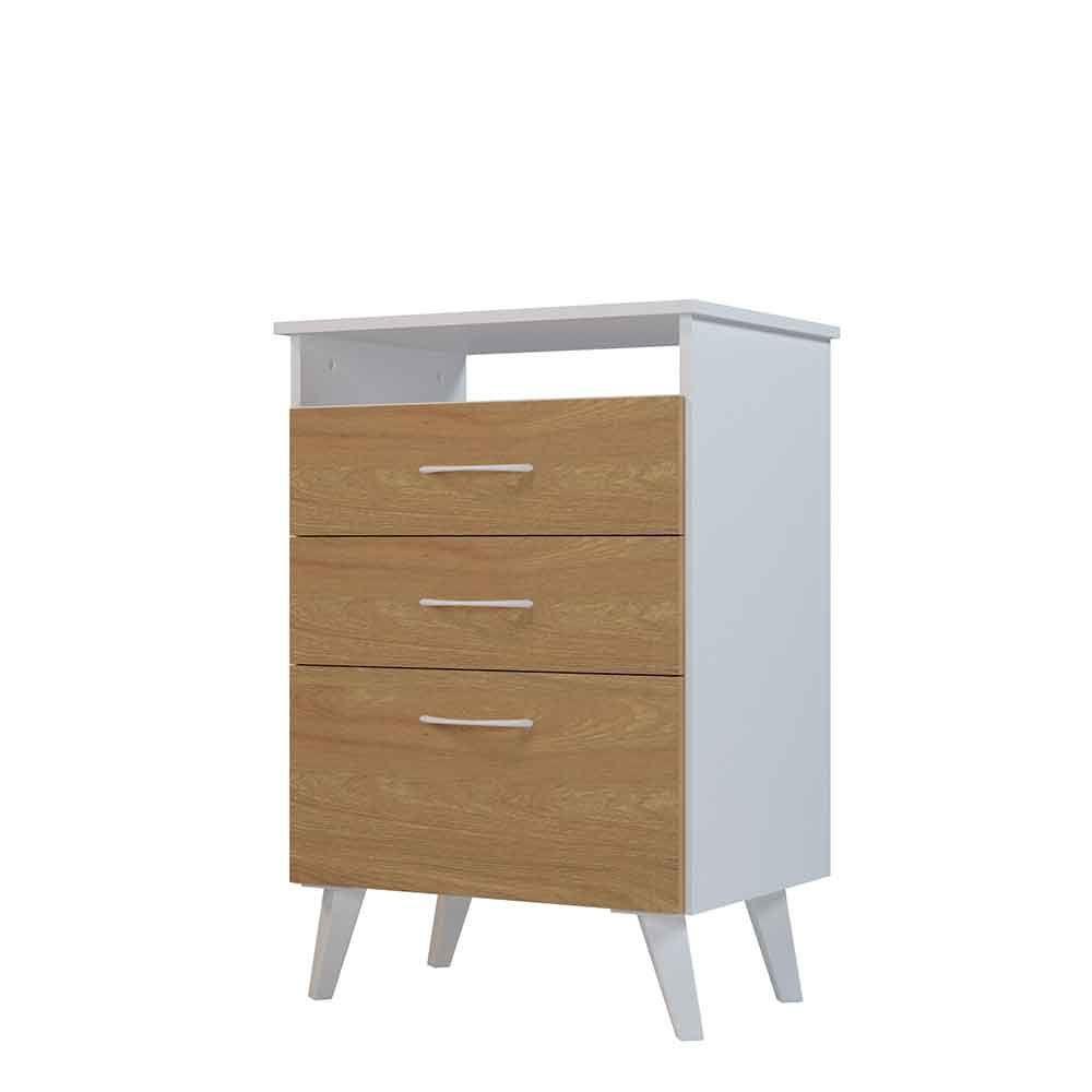 Cómoda Vertical 2C1Z Silcosil 58 x 85 x 41cm. Color Blanco / Madera-1