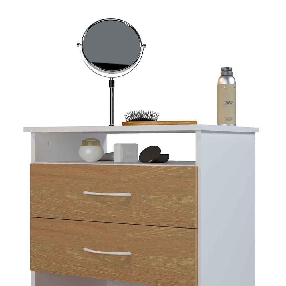 Cómoda Vertical 2C1Z Silcosil 58 x 85 x 41cm. Color Blanco / Madera-5