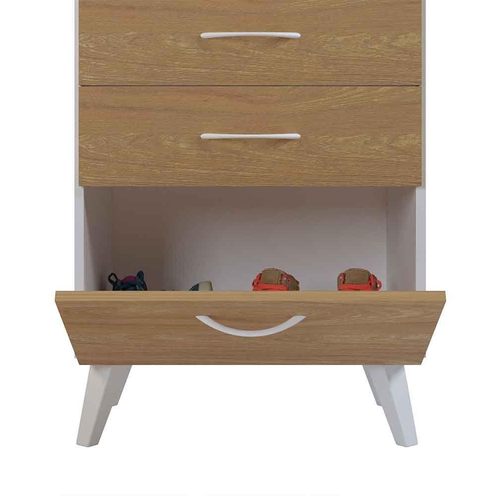 Cómoda Vertical 2C1Z Silcosil 58 x 85 x 41cm. Color Blanco / Madera-6