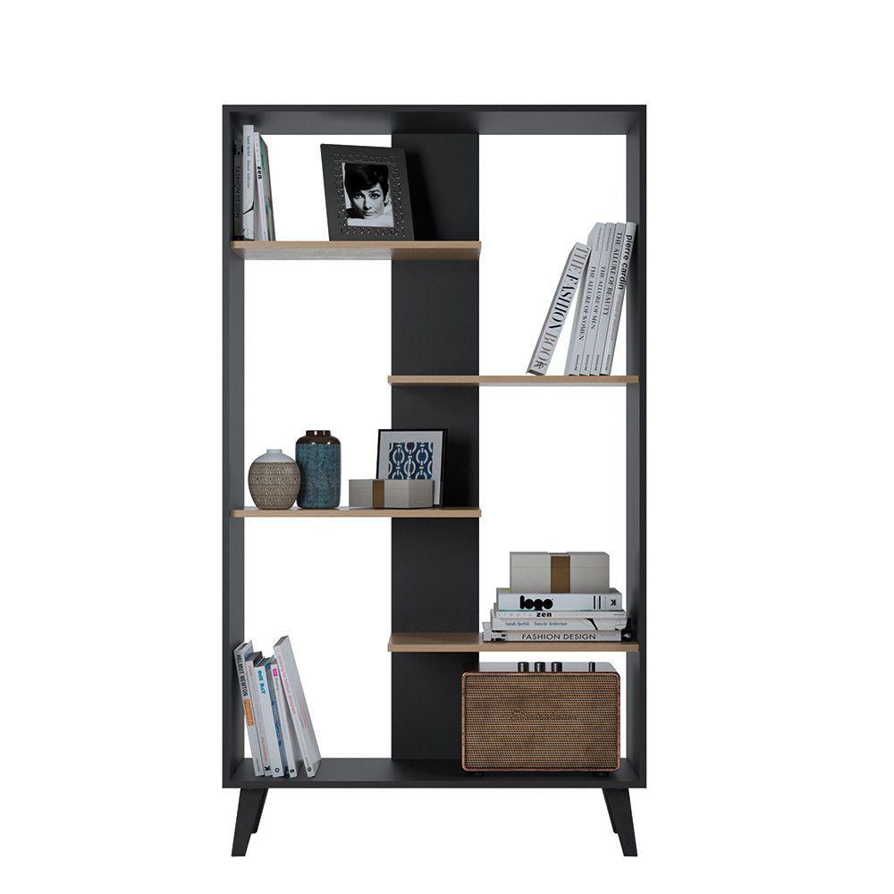 Estante Rollo Hyggesign 90 x 160 x 32cm. Color Negro / Madera-0
