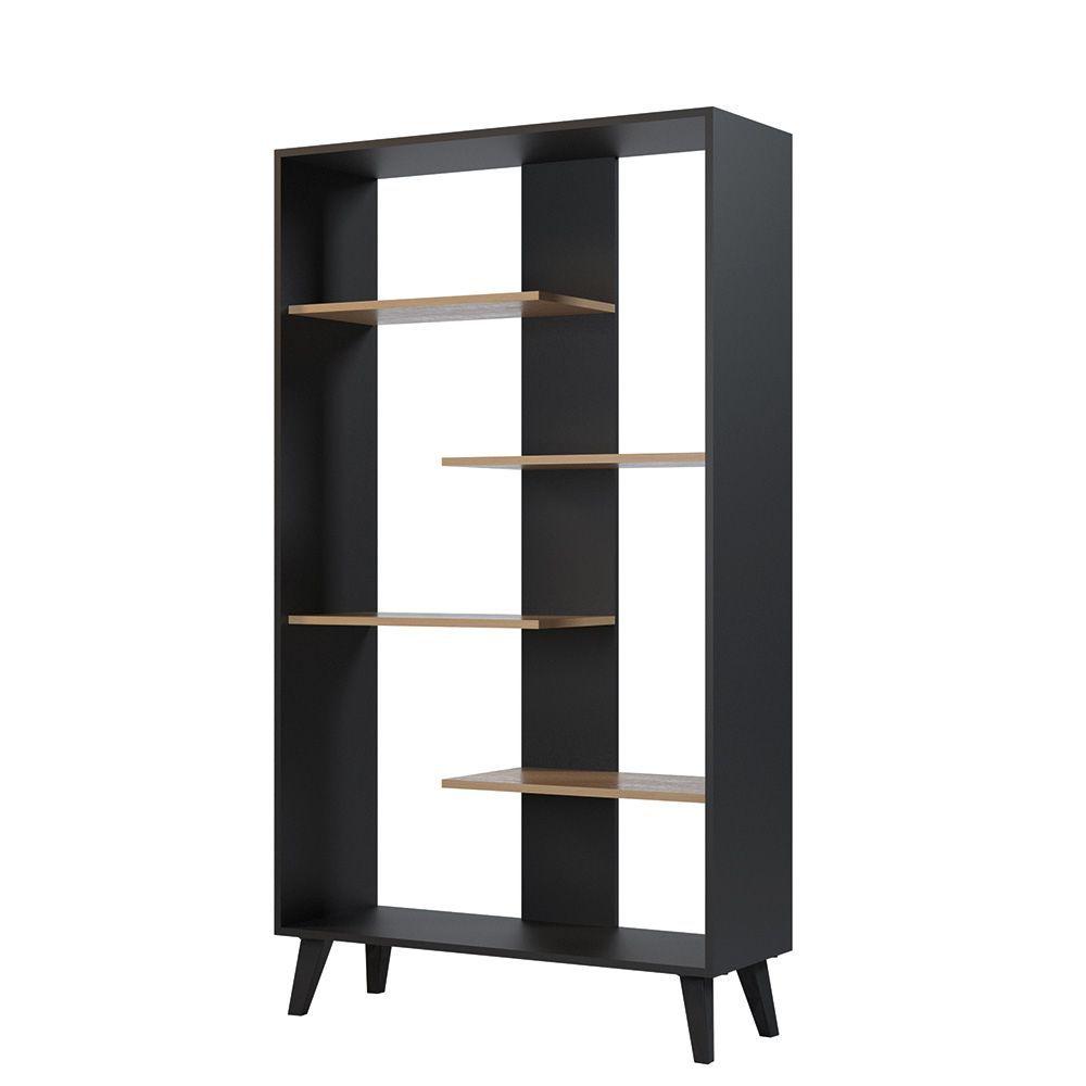 Estante Rollo Hyggesign 90 x 160 x 32cm. Color Negro / Madera-2
