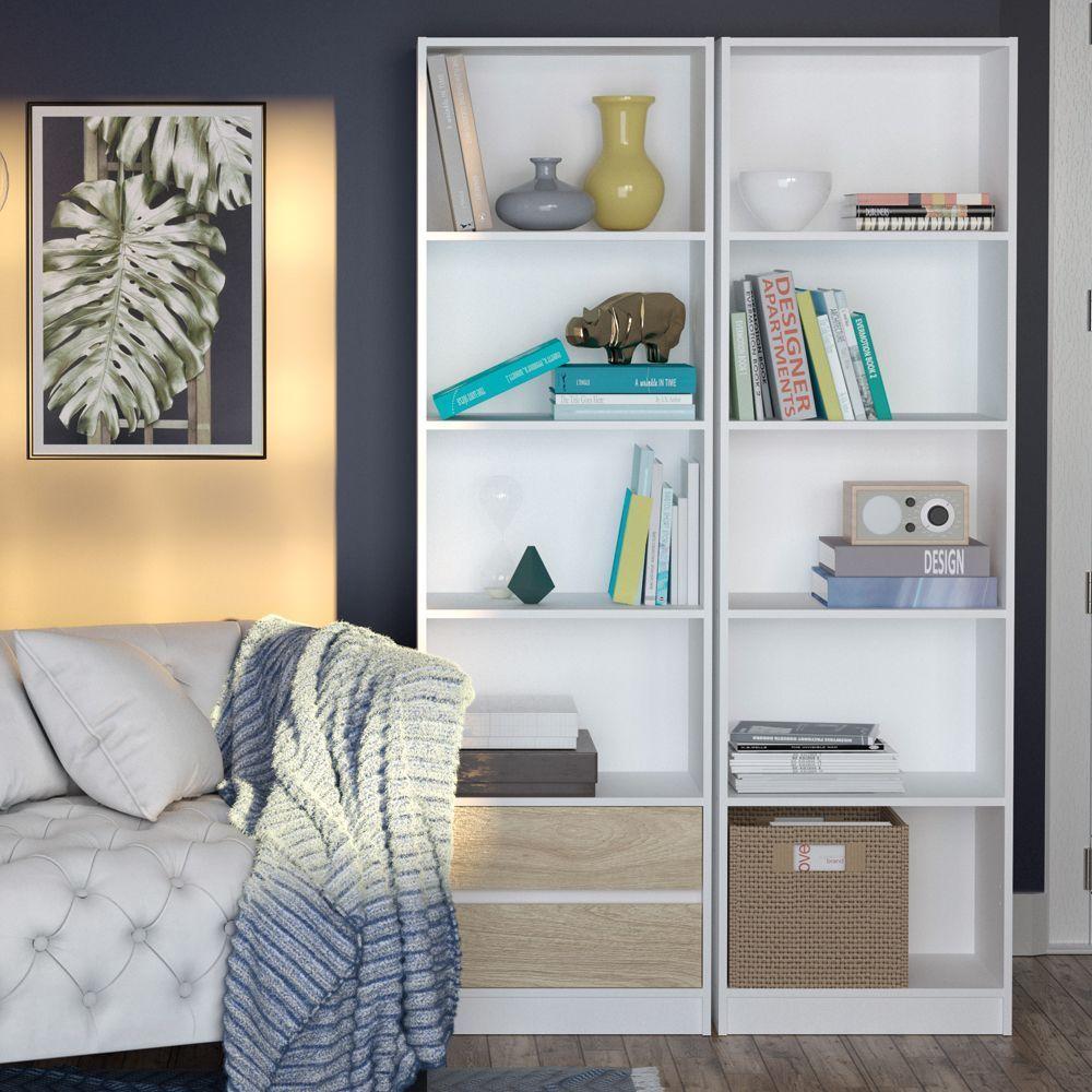 Estante Daloa Hyggesign 53x180x33cm. Color Blanco-6
