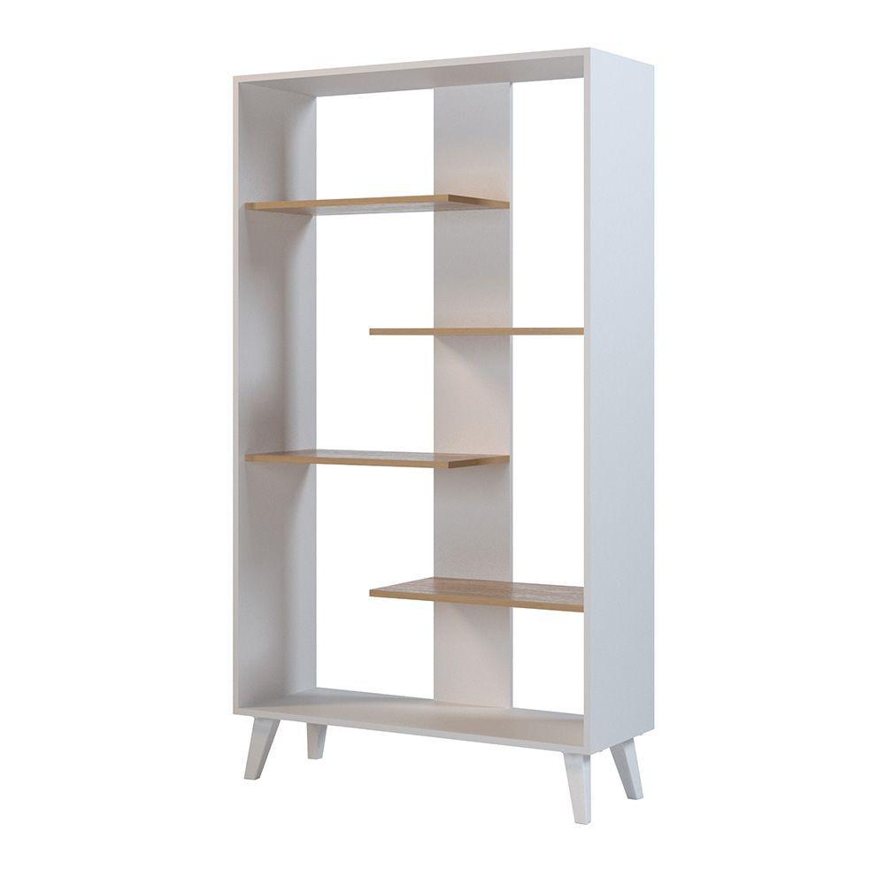 Estante Rollo Hyggesign 90 x 160 x 32cm. Color Blanco / Madera-2