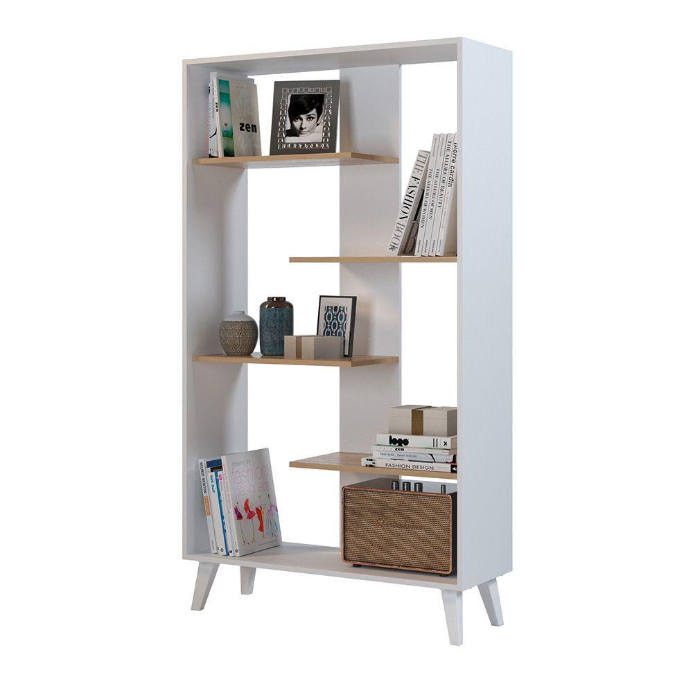 Estante Rollo Hyggesign 90 x 160 x 32cm. Color Blanco / Madera-3