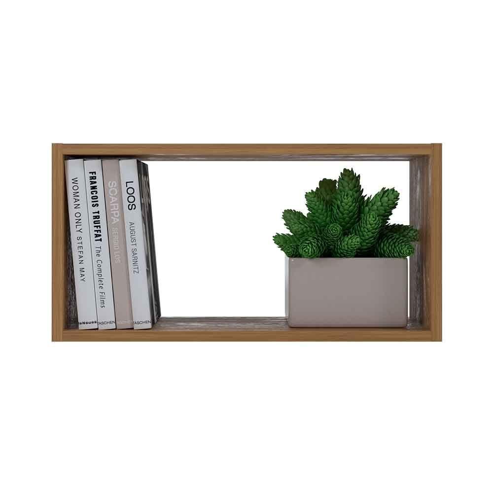 Repisa CUBO DOBLE Silcosil 56x22x28cm. Color Madera-0