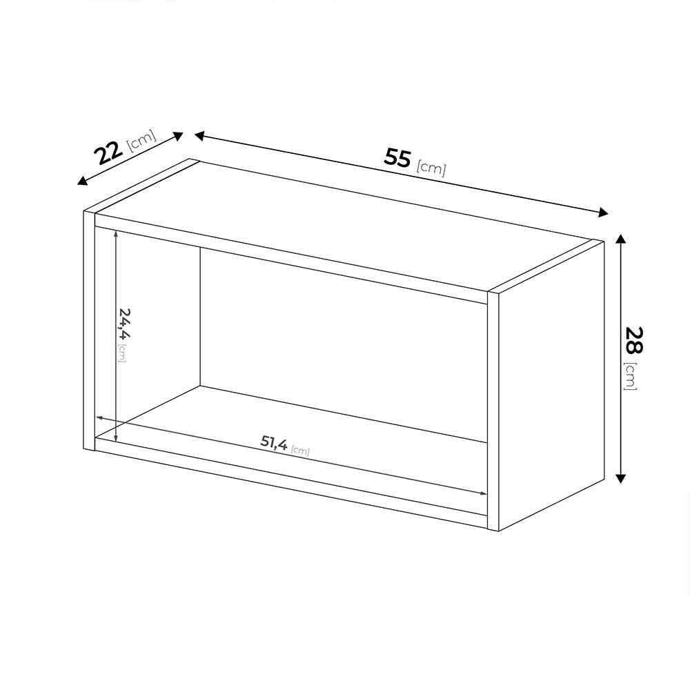 Repisa CUBO DOBLE Silcosil 56x22x28cm. Color Madera-5