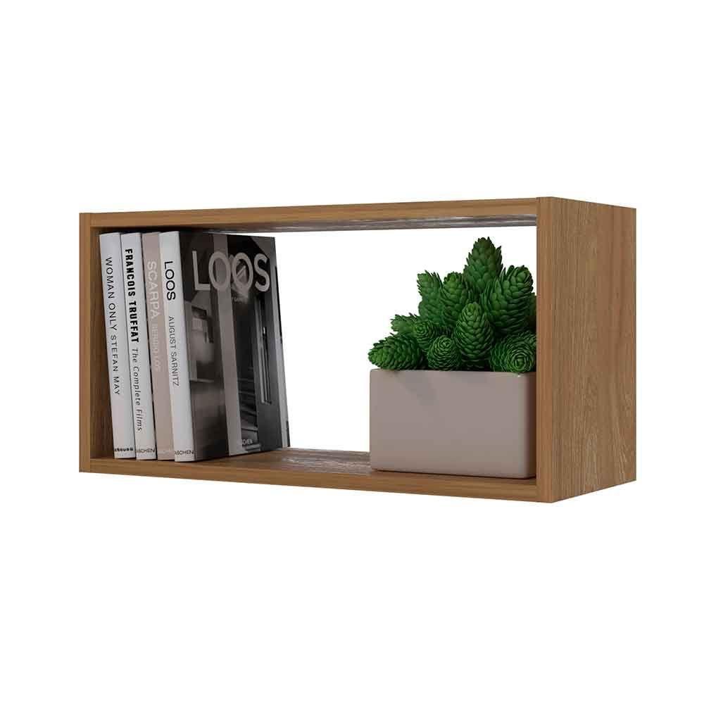 Repisa CUBO DOBLE Silcosil 56x22x28cm. Color Madera-1