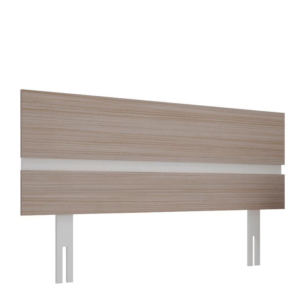 Mueble de Dormitorio Kit Respaldo 2 Plazas + 2 Veladores Silcosil 140x160x180cm. Color Madero / Blanco-4