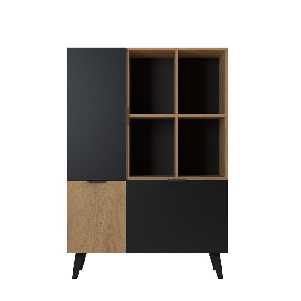 Estante Maul Hyggesign 90 x 130 x 35cm. Color Negro / Madera-2