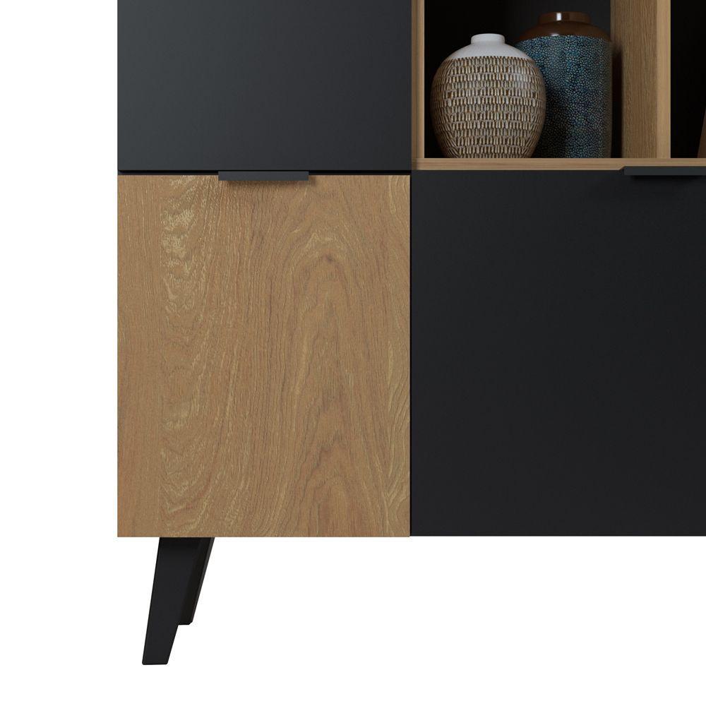 Estante Maul Hyggesign 90 x 130 x 35cm. Color Negro / Madera-6